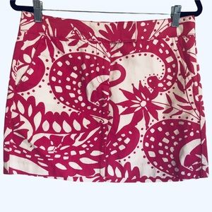 J Crew Pink and White 100% Cotton Skirt Size 6